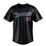 Custom Black & Teal Color Fan Baseball Jersey BB01240528YX197