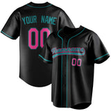 Custom Black & Teal Color Fan Baseball Jersey BB01240528YX197