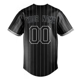 Custom Black & White White Pinstripe Fan Baseball Jersey BB01240528YX198