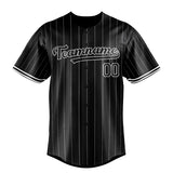 Custom Black & White White Pinstripe Fan Baseball Jersey BB01240528YX198