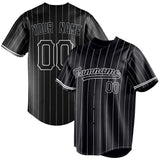 Custom Black & White White Pinstripe Fan Baseball Jersey BB01240528YX198