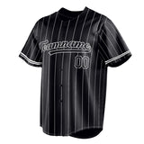 Custom Black & White White Pinstripe Fan Baseball Jersey BB01240528YX198