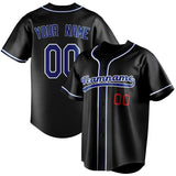 Custom Black & Royal Color Fan Baseball Jersey