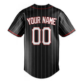 Custom Black & White White Pinstripe Fan Baseball Jersey BB01240528YX200