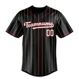 Custom Black & White White Pinstripe Fan Baseball Jersey BB01240528YX200