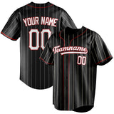 Custom Black & White White Pinstripe Fan Baseball Jersey