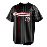 Custom Black & White White Pinstripe Fan Baseball Jersey BB01240528YX200