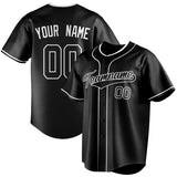 Custom Black & White Color Fan Baseball Jersey