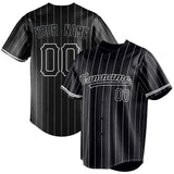 Custom Black & White White Pinstripe Fan Baseball Jersey BB01240528YX204