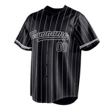 Custom Black & White White Pinstripe Fan Baseball Jersey BB01240528YX204