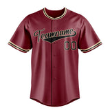 Custom Crimson & Black Color Fan Baseball Jersey BB01240529CK146