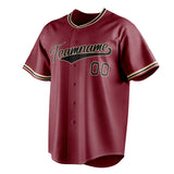 Custom Crimson & Black Color Fan Baseball Jersey BB01240529CK146