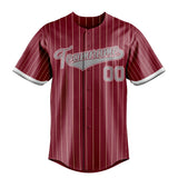 Custom Crimson & Gray Cream Pinstripe Fan Baseball Jersey BB01240529CK147