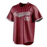 Custom Crimson & Gray Cream Pinstripe Fan Baseball Jersey BB01240529CK147