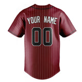 Custom Crimson & Black White Pinstripe Fan Baseball Jersey BB01240529CK149