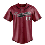 Custom Crimson & Black White Pinstripe Fan Baseball Jersey BB01240529CK149