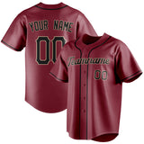 Custom Crimson & Black Color Fan Baseball Jersey