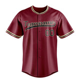 Custom Crimson & Black Color Fan Baseball Jersey BB01240529CK153