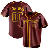 Custom Crimson & Gold Color Fan Baseball Jersey