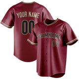 Custom Crimson & Black Color Fan Baseball Jersey