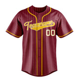 Custom Crimson & Gold White Pinstripe Fan Baseball Jersey BB01240529CK156