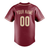 Custom Crimson & Cream Color Fan Baseball Jersey BB01240529CK158