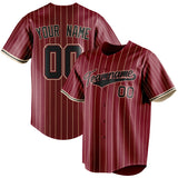 Custom Crimson & Black Cream Pinstripe Fan Baseball Jersey BB01240529CK159