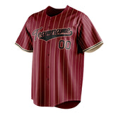 Custom Crimson & Black Cream Pinstripe Fan Baseball Jersey BB01240529CK159