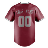 Custom Crimson & Steel Gray Color Fan Baseball Jersey BB01240529CK160