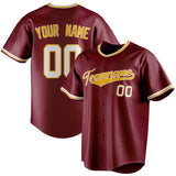 Custom Crimson & White Color Fan Baseball Jersey