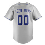 Custom Gray & Royal Color Fan Baseball Jersey BB01240529JZ147