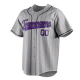 Custom Gray & Purple Color Fan Baseball Jersey BB01240529JZ148