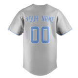 Custom Gray & Light Blue Color Fan Baseball Jersey BB01240529JZ149