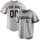 Custom Gray & Black Color Fan Baseball Jersey