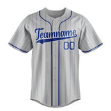 Custom Gray & Royal Royal Pinstripe Fan Baseball Jersey BB01240529JZ155