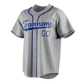 Custom Gray & Royal Royal Pinstripe Fan Baseball Jersey BB01240529JZ155