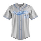 Custom Gray & Light Blue White Pinstripe Fan Baseball Jersey BB01240529JZ156