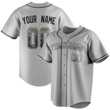 Custom Gray & Black Color Fan Baseball Jersey