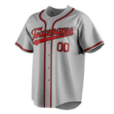 Custom Gray & Red Color Fan Baseball Jersey BB01240529JZ159