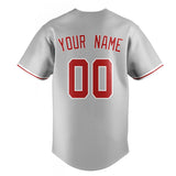 Custom Gray & Red Color Fan Baseball Jersey BB01240529JZ160