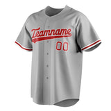 Custom Gray & Red Color Fan Baseball Jersey BB01240529JZ160