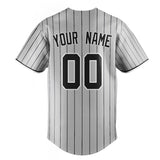 Custom Gray & Black Black Pinstripe Fan Baseball Jersey BB01240529JZ162