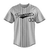 Custom Gray & Black Black Pinstripe Fan Baseball Jersey BB01240529JZ162