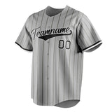 Custom Gray & Black Black Pinstripe Fan Baseball Jersey BB01240529JZ162