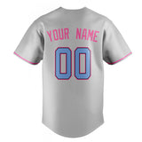 Custom Gray & Pink Color Fan Baseball Jersey BB01240529JZ163