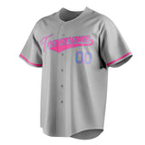 Custom Gray & Pink Color Fan Baseball Jersey BB01240529JZ163