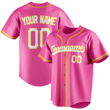 Custom Pink & White Color Fan Baseball Jersey