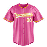 Custom Pink & White Cream Pinstripe Fan Baseball Jersey BB01240529WX402