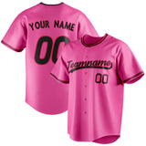 Custom Pink & Black Color Fan Baseball Jersey