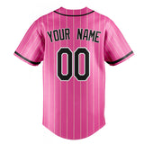 Custom Pink & Black Cream Pinstripe Fan Baseball Jersey BB01240529WX405